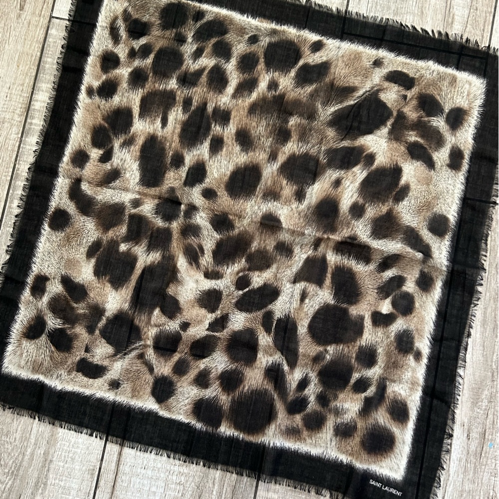 *NOT FOR SALE* Saint Laurent YSL Square Scarf - Leopard Print